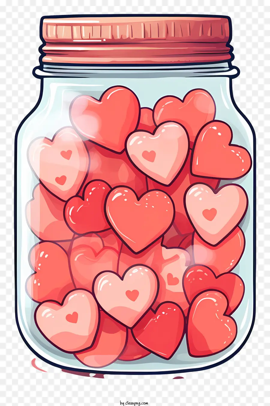 Pot Mason Avec Coeur，Coeurs En Pot PNG