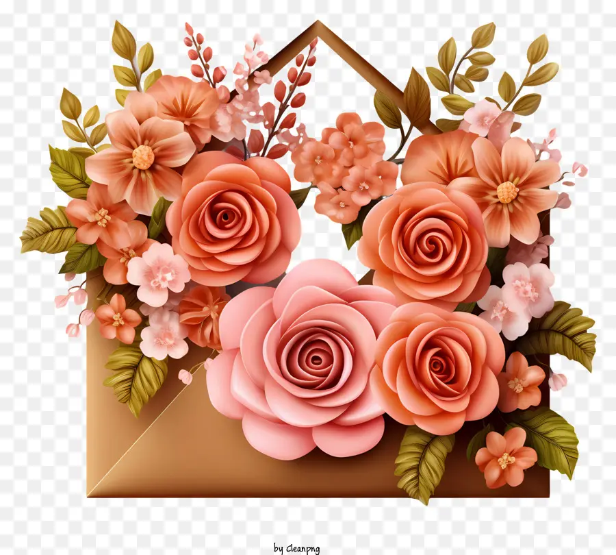 Enveloppe，Fleurs PNG