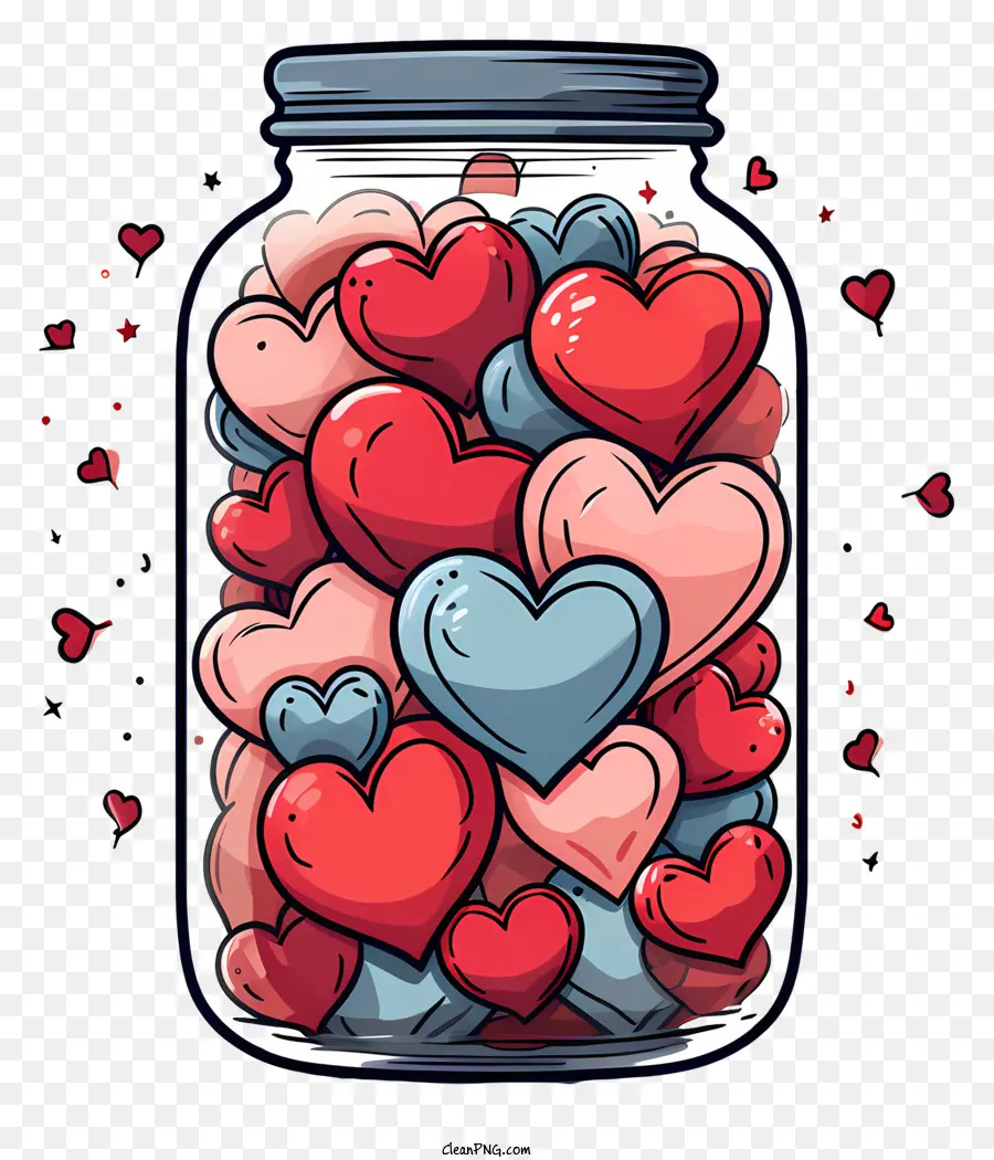 Pot Mason Avec Coeur，Coeurs En Pot PNG