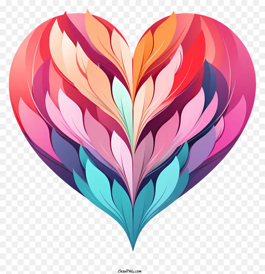 Coeur，Design Coloré De Coeur PNG