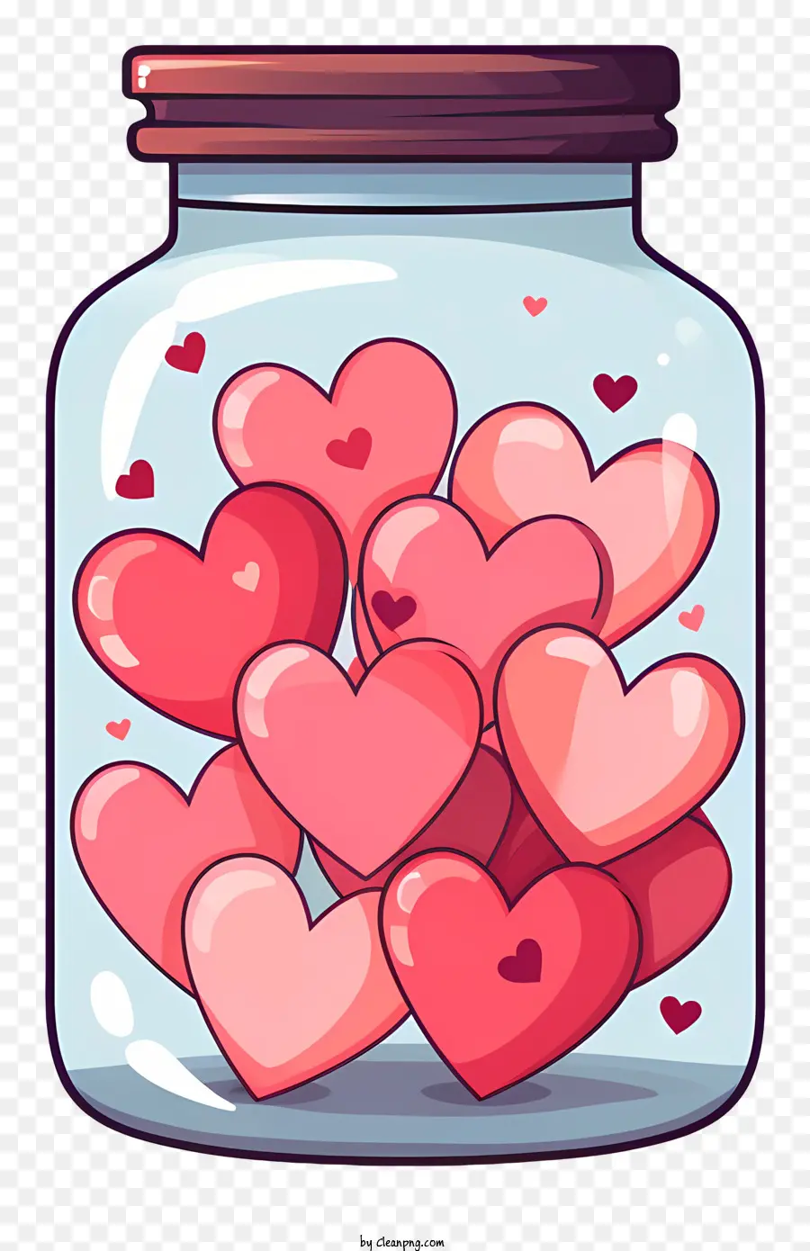 Pot Mason Avec Coeur，Coeurs En Pot PNG