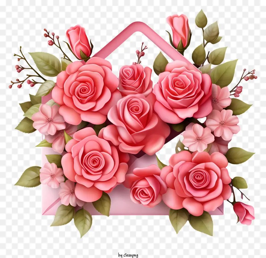 Enveloppe，Roses PNG