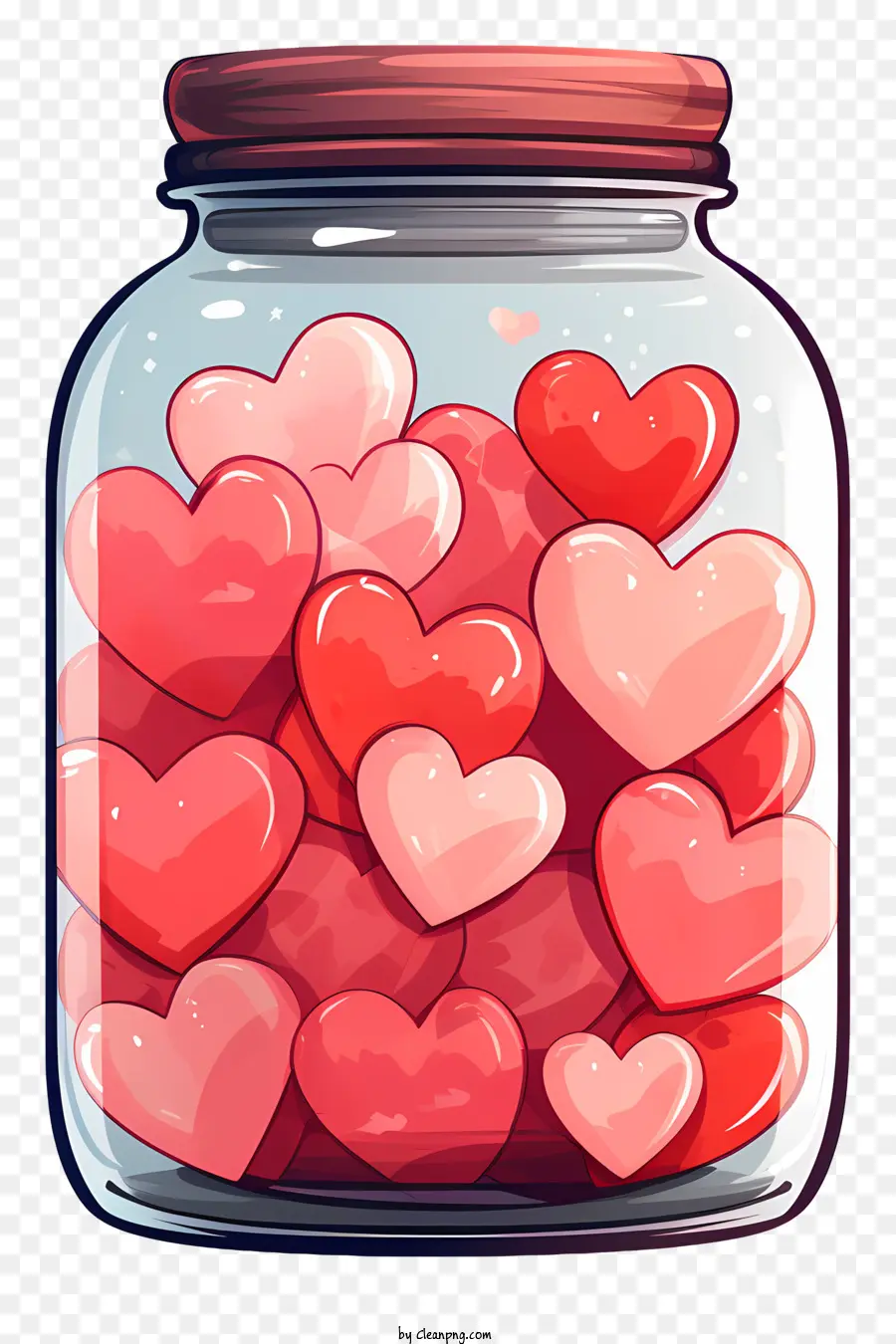 Pot Mason Avec Coeur，Coeurs En Pot PNG