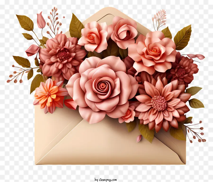 L'enveloppe Du Cœur，Bouquet PNG