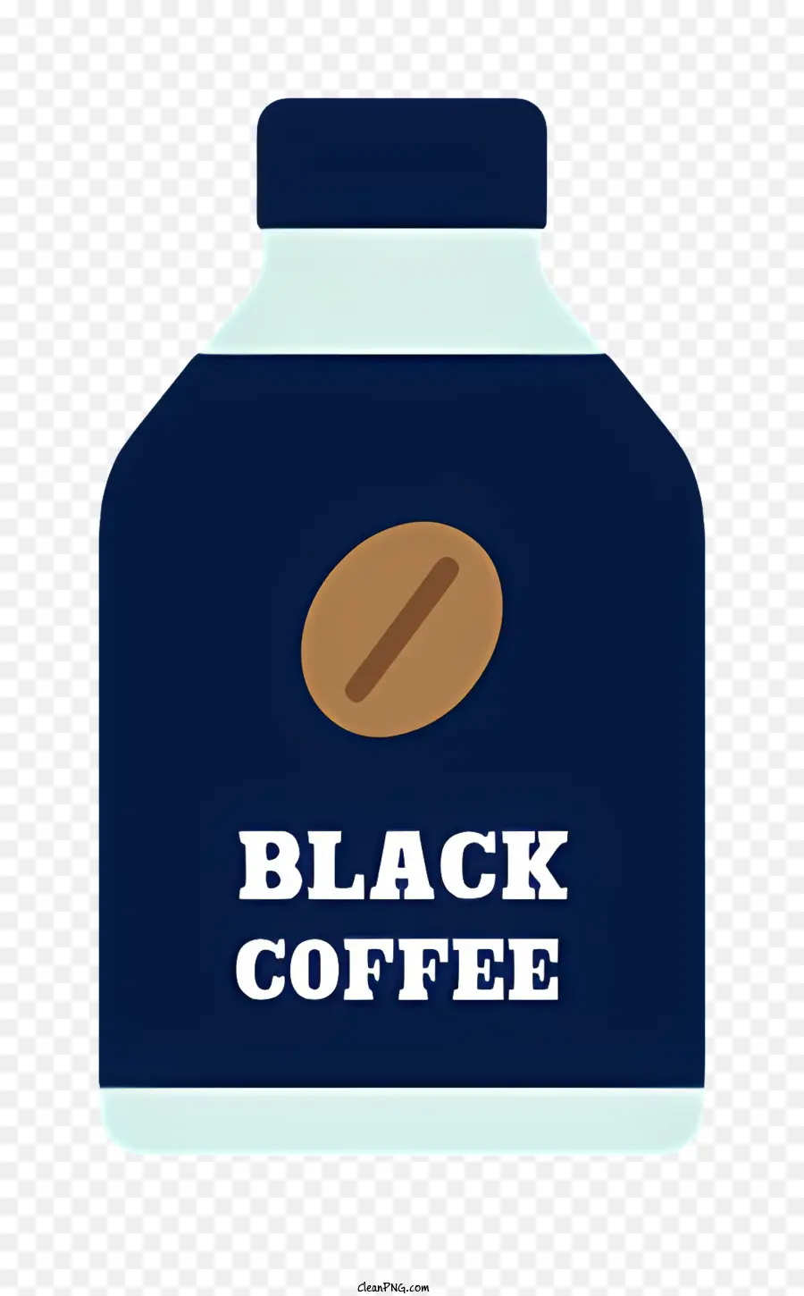 Bouteille De Café En Verre Bleu，Grain De Café Noir PNG