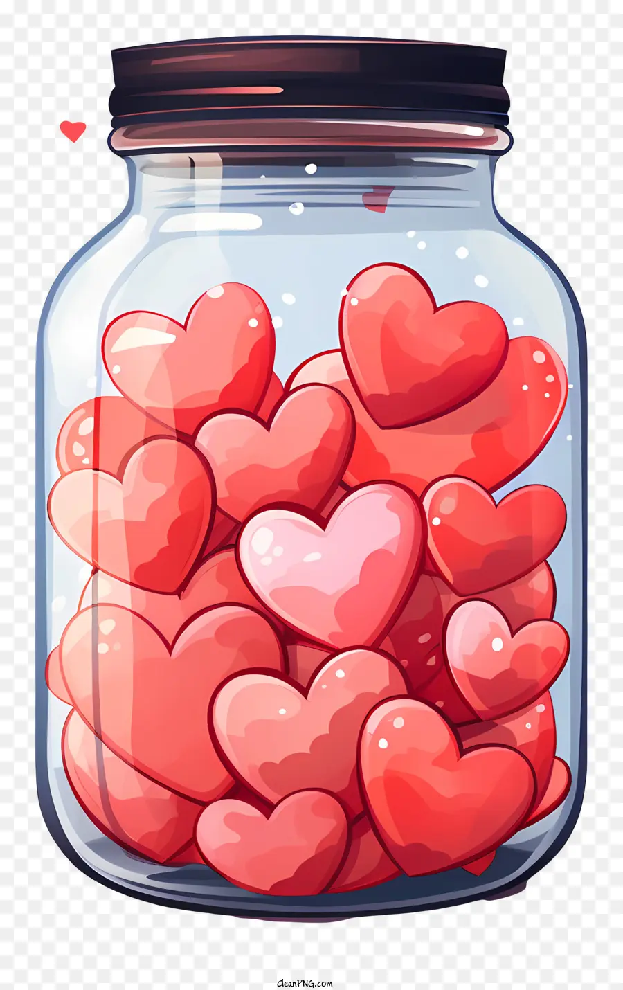 Pot Mason Avec Coeur，Coeurs En Pot PNG