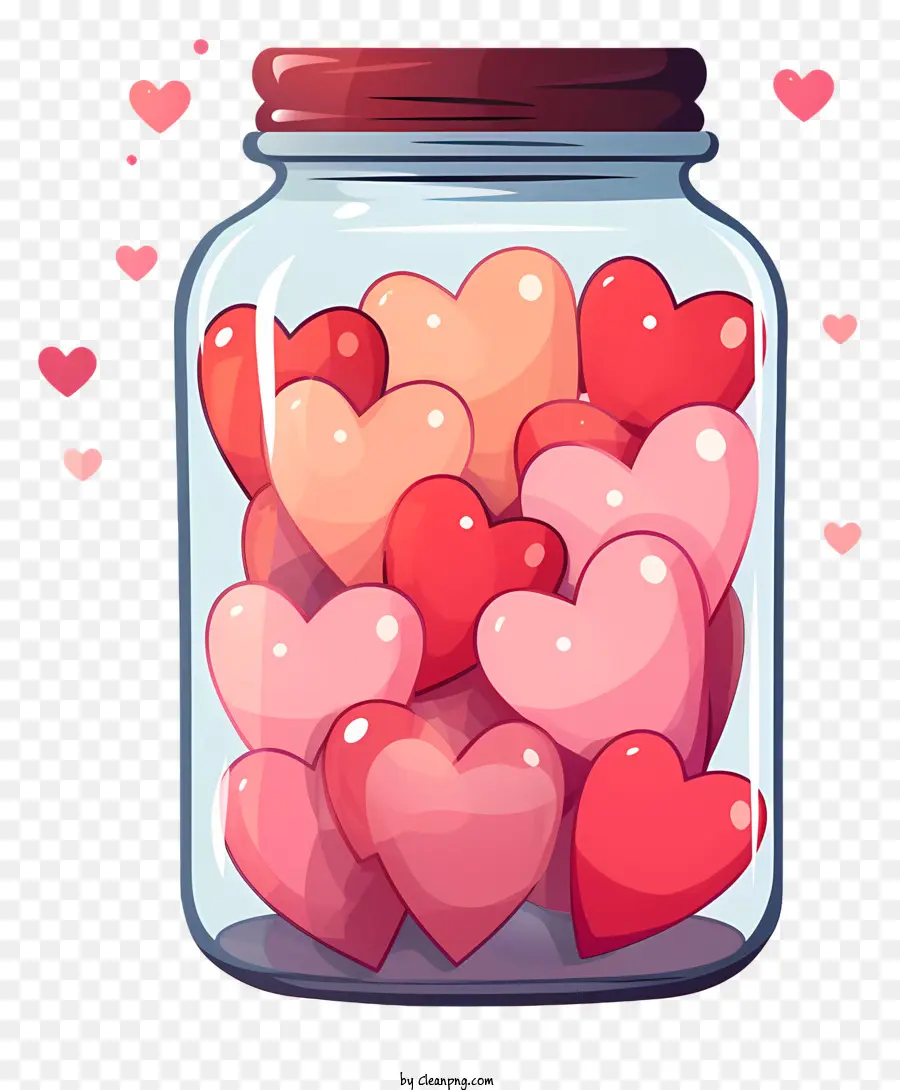 Pot Mason Avec Coeur，Coeurs En Pot PNG