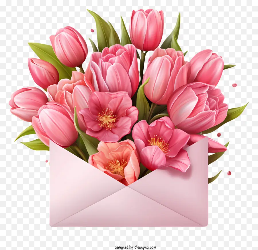 Lettre，Fleurs Dans Une Enveloppe PNG