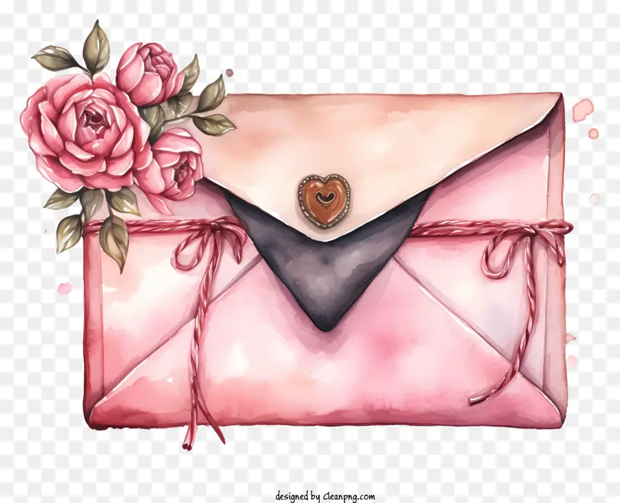 Enveloppe Coeur，Fleurs Dans Une Enveloppe PNG