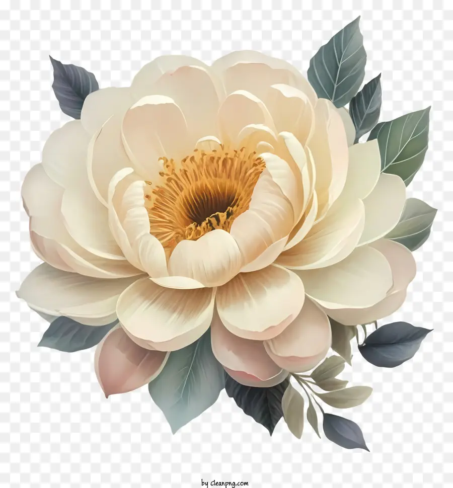 Dessin Animé，Grande Fleur Blanche PNG