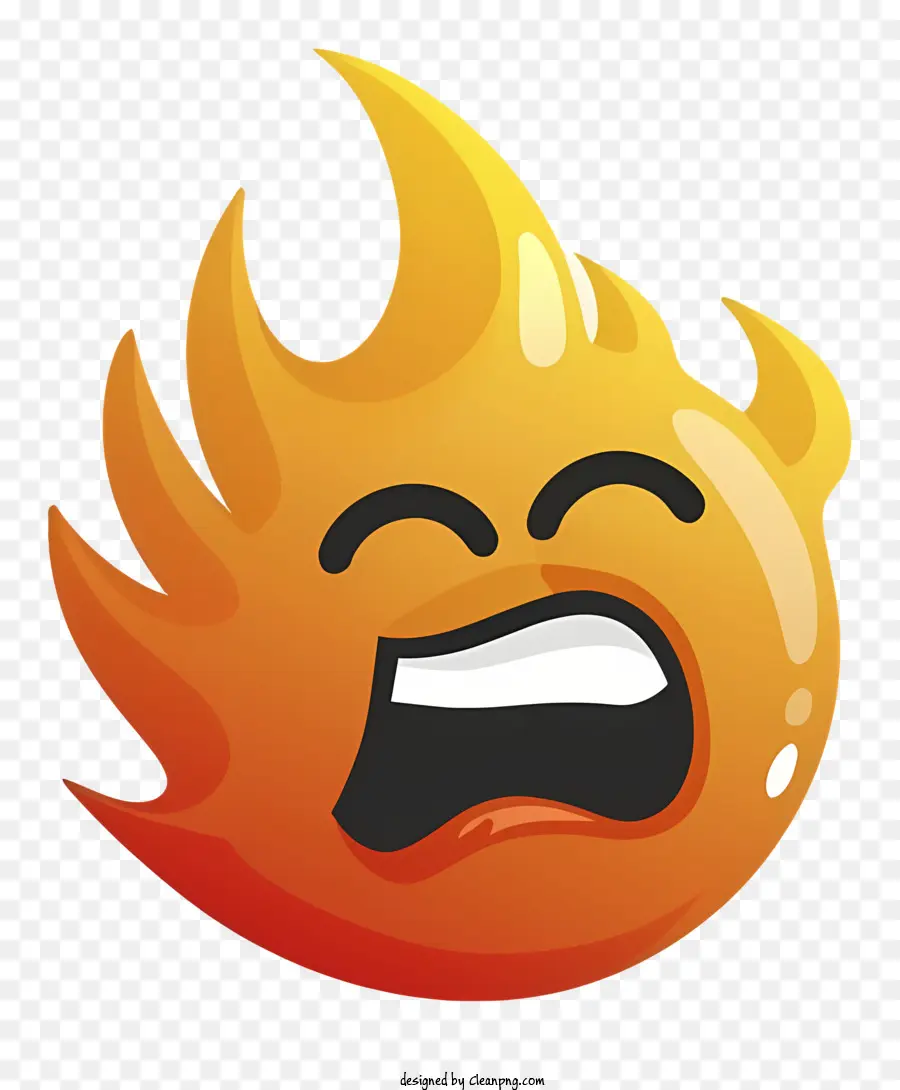 Dessin Animé，Emoji Flamme En Colère PNG