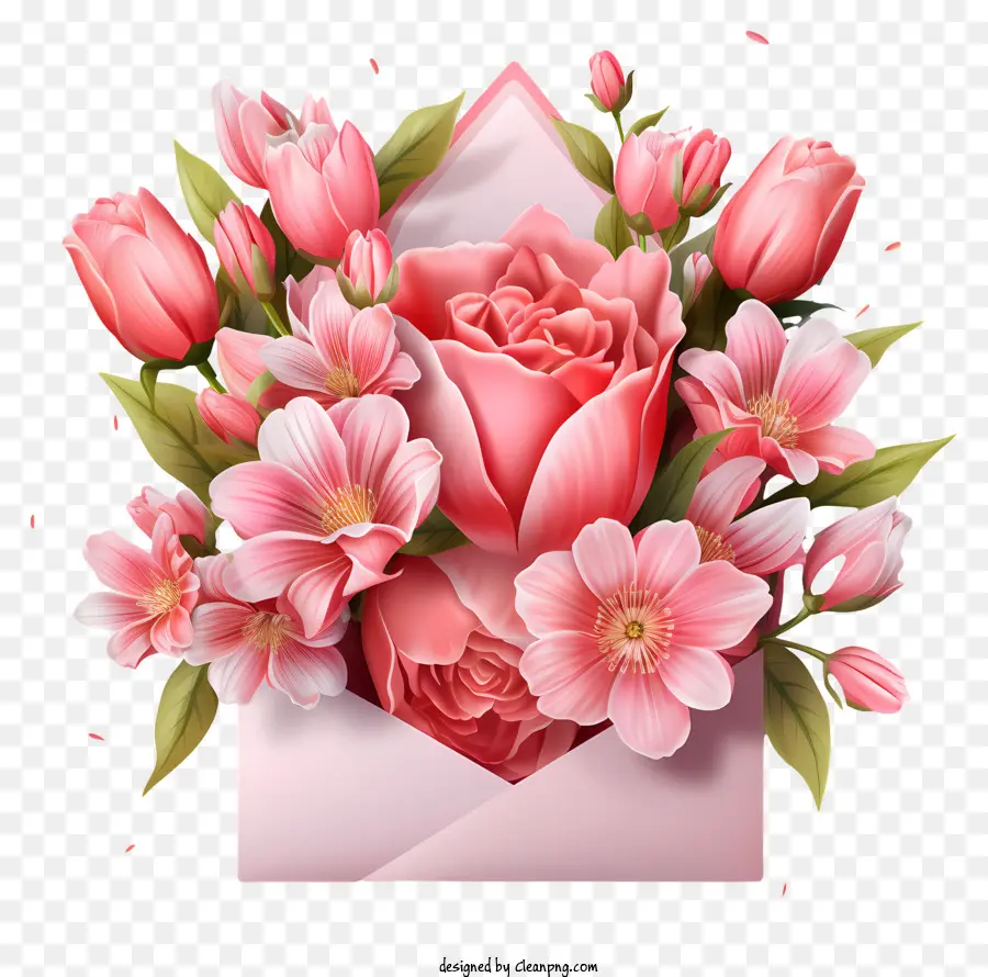 Enveloppe，Fleurs Dans Une Enveloppe PNG