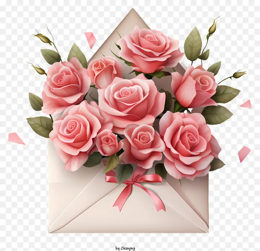 Enveloppe，1 Roses Roses PNG