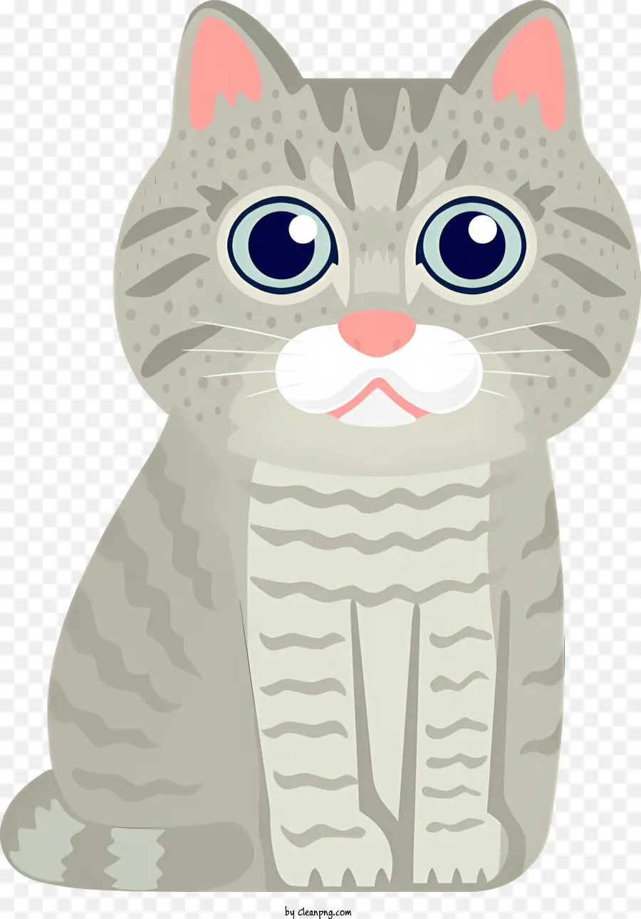 Gris Chat，Chat Assis PNG