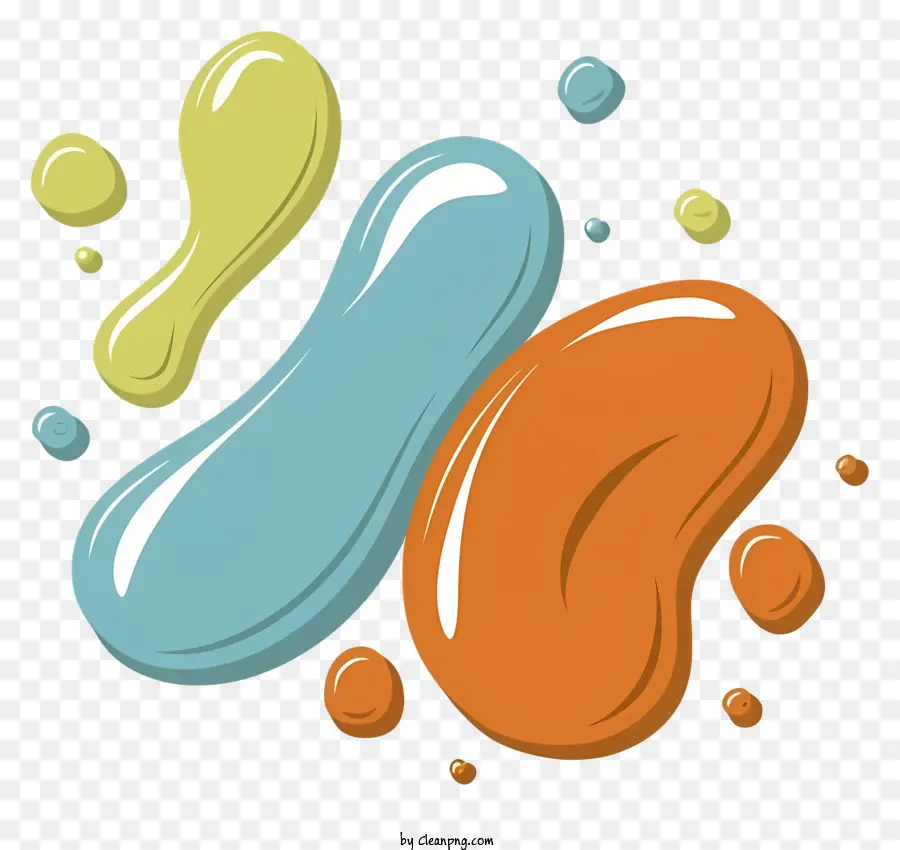 Dessin Animé，Blobs Colorés PNG