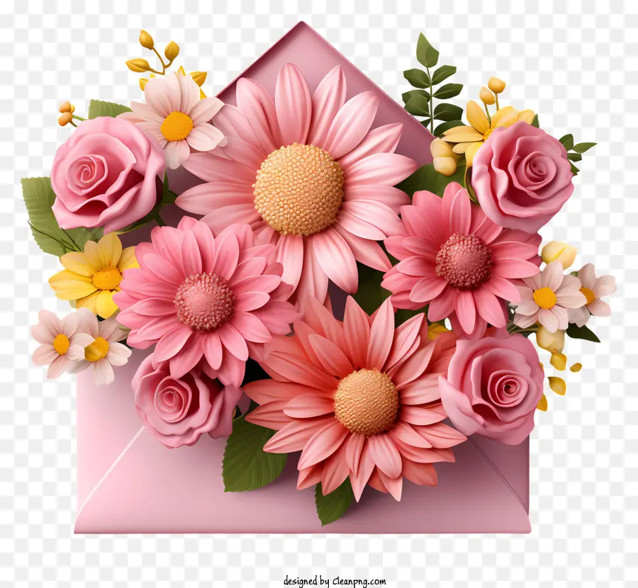 Enveloppe，Bouquet De Fleurs PNG