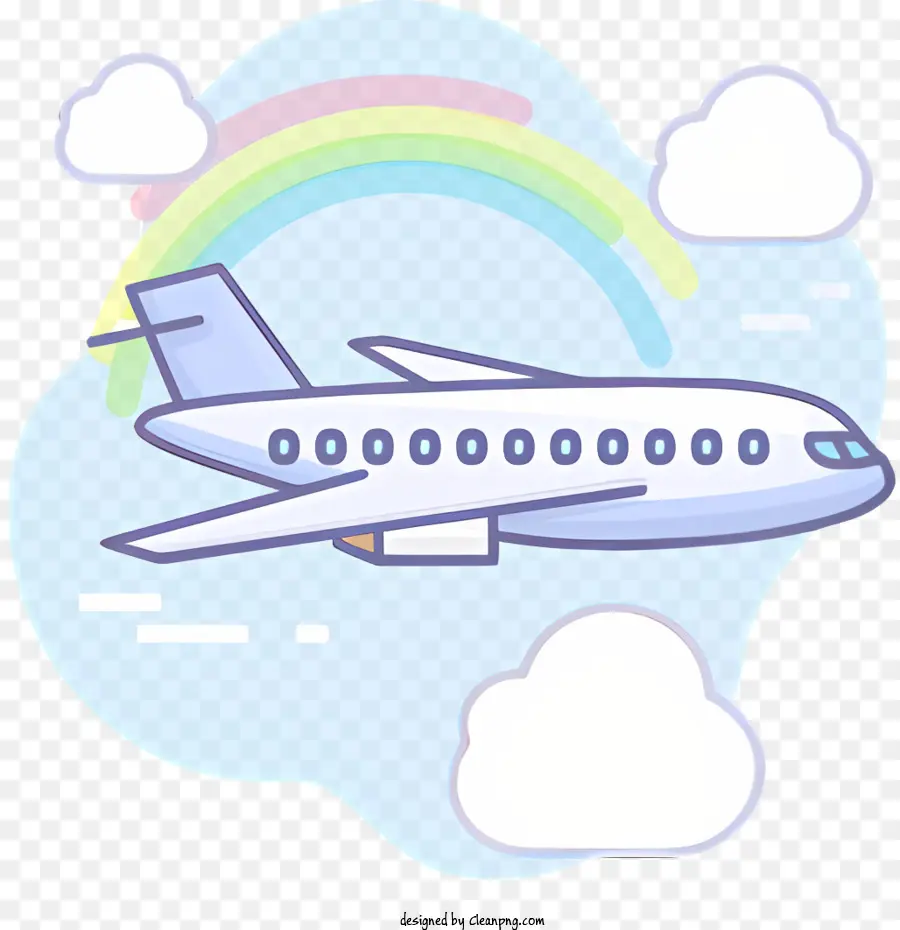 Icône，Avion Et Arc En Ciel PNG