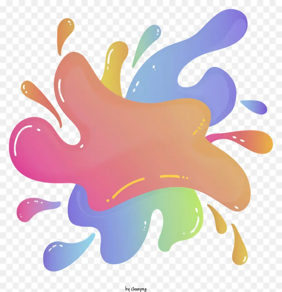 Dessin Animé，Splash De Peinture Colorée PNG