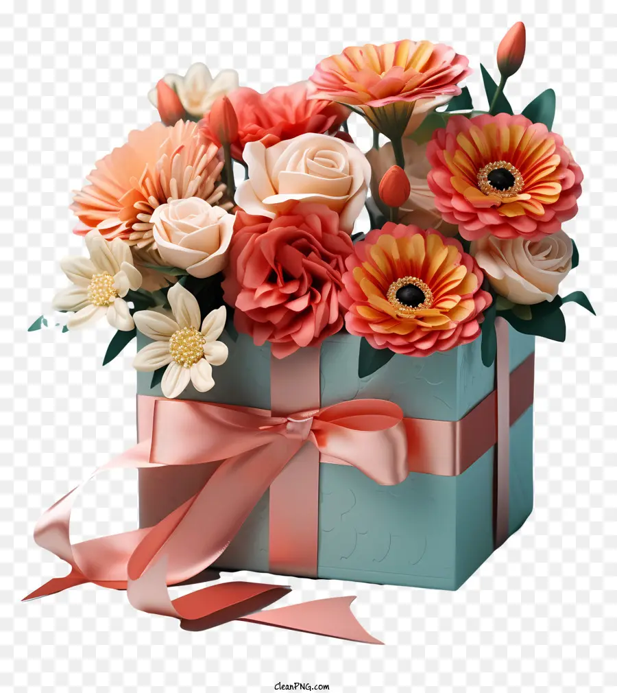 Coffret Cadeau，Bouquet De Fleurs PNG