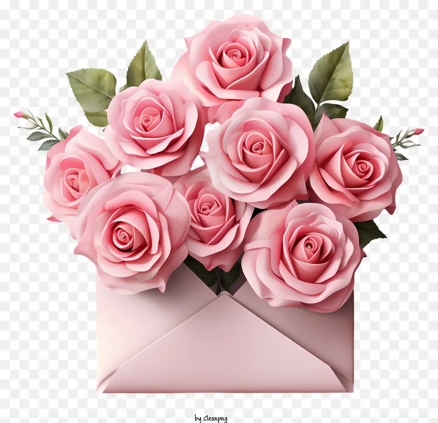 Enveloppe，Roses PNG