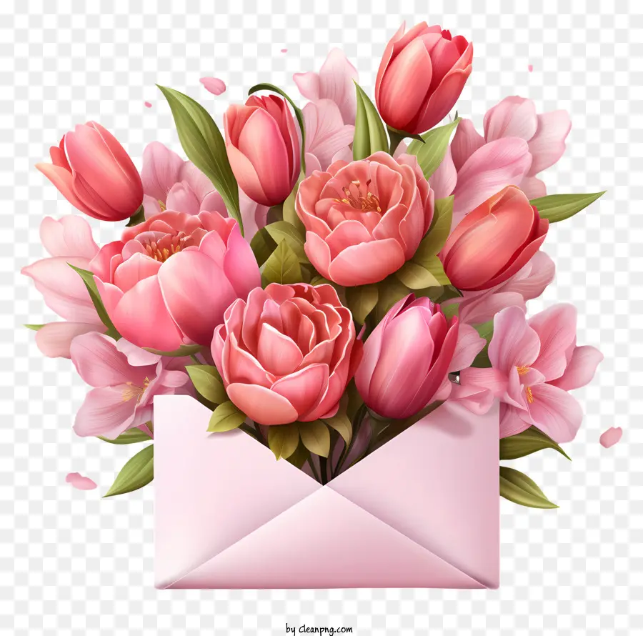 Enveloppe，Fleurs Dans Une Enveloppe PNG