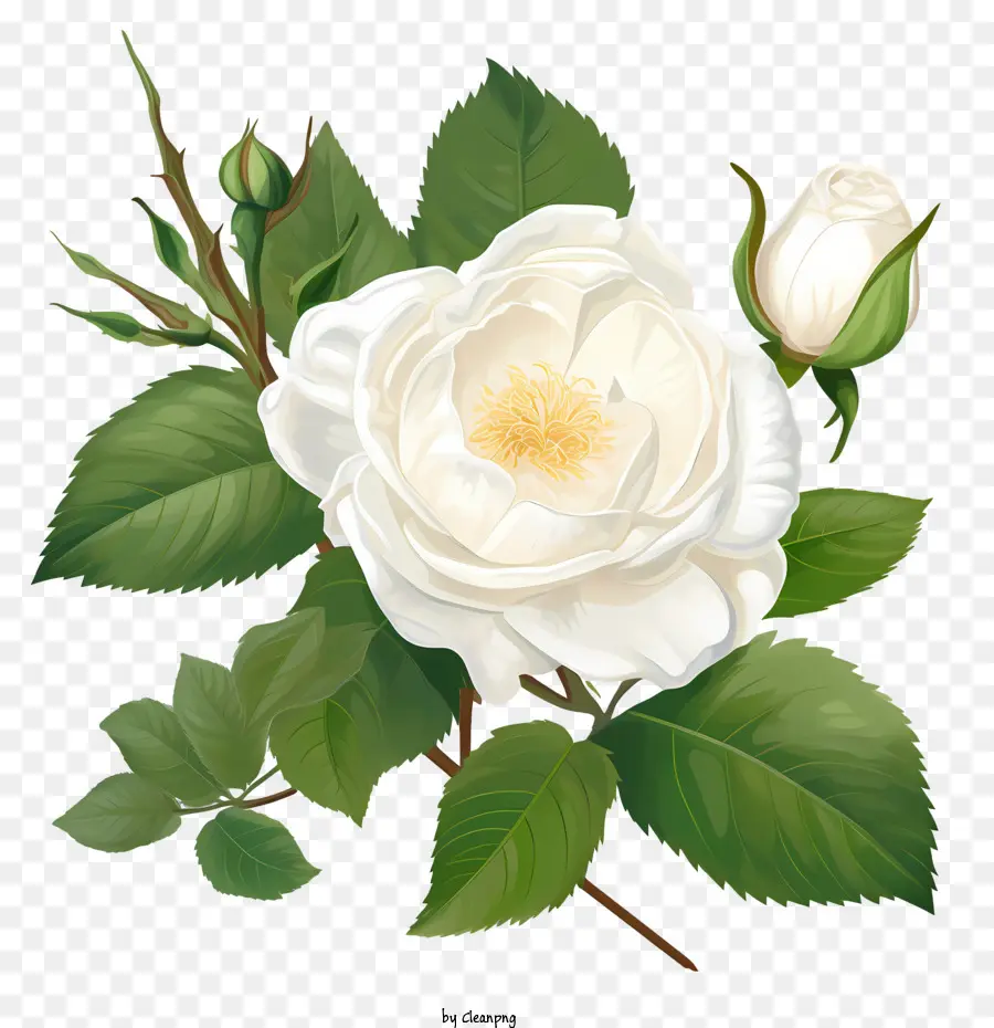 Blanc Fleur Rose，Rose Blanche PNG