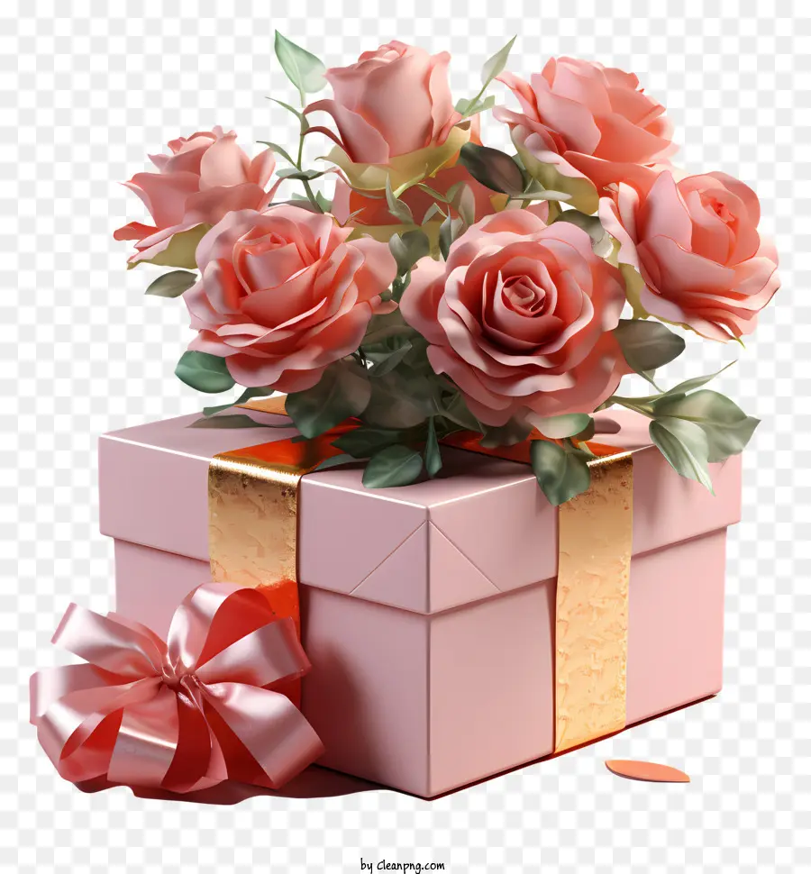 Boîte Cadeau，Rose De Boîte Cadeau PNG