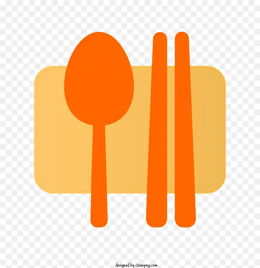 Icône，Cuillère Et Baguettes Orange PNG