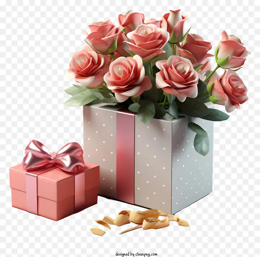 Coffret Cadeau，Roses Roses PNG