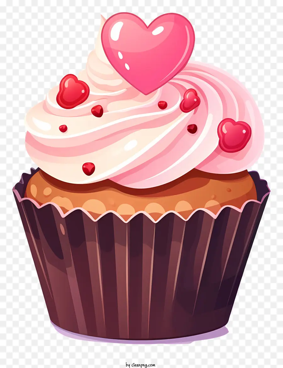 Cupcake，Glaçage Rose PNG