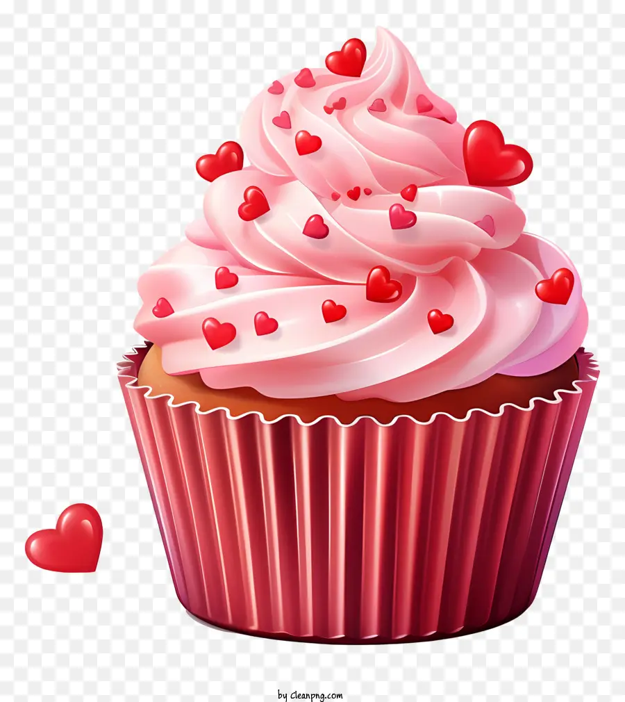 Cupcake，Glaçage Rose PNG