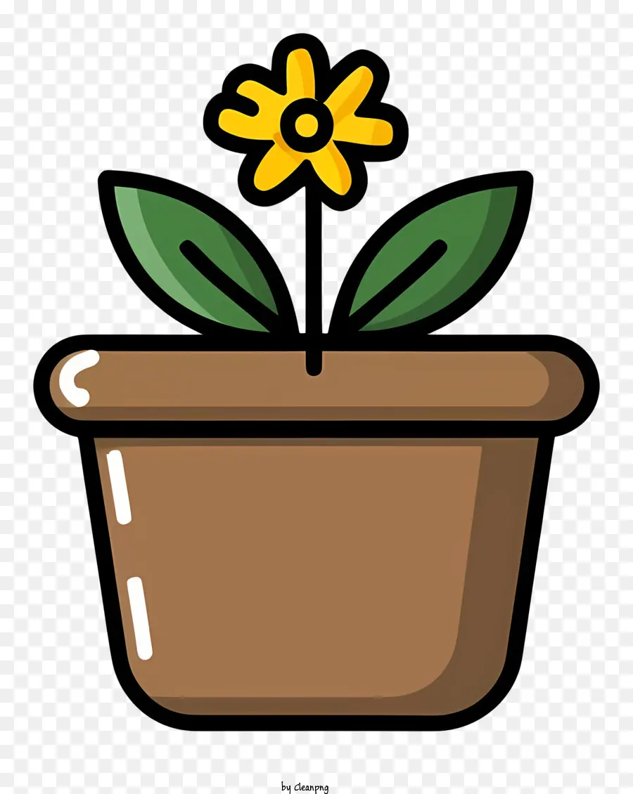 Dessin Animé，Pot De Fleur PNG