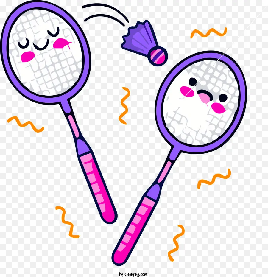 Raquettes De Badminton，Visage Mignon PNG