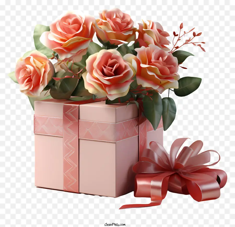 Boîte Cadeau，Boîte Rose PNG