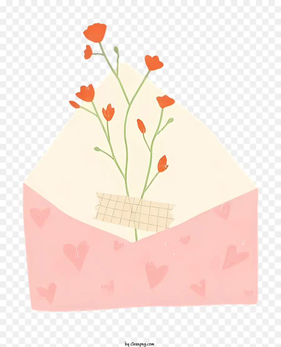 Mail，Enveloppe Avec Des Fleurs PNG