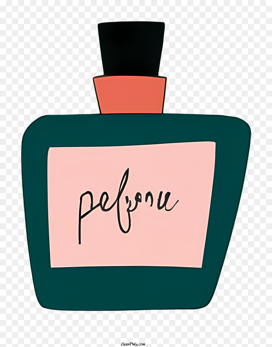 Dessin Anim Rose Bouteille De Parfum Parfum Avec Lettrage Noir Png