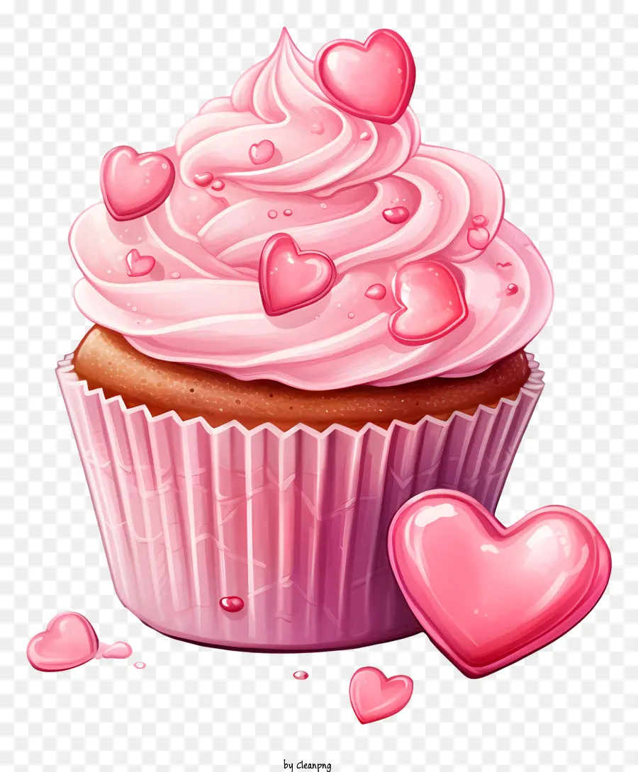 Cupcake，Glaçage Rose PNG