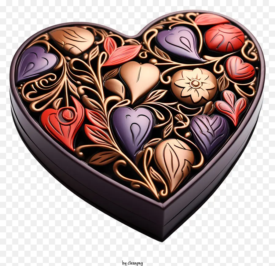 Chocolat，Heartshaped Boîte PNG