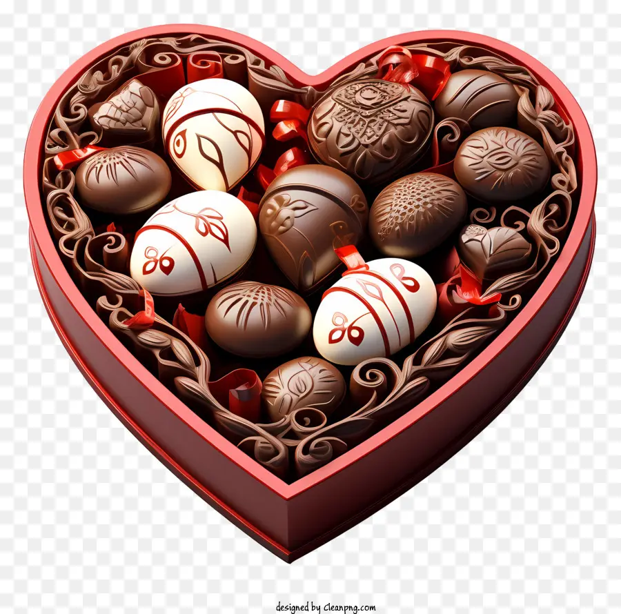 Chocolat，Boîte De Chocolat En Forme De Cœur PNG
