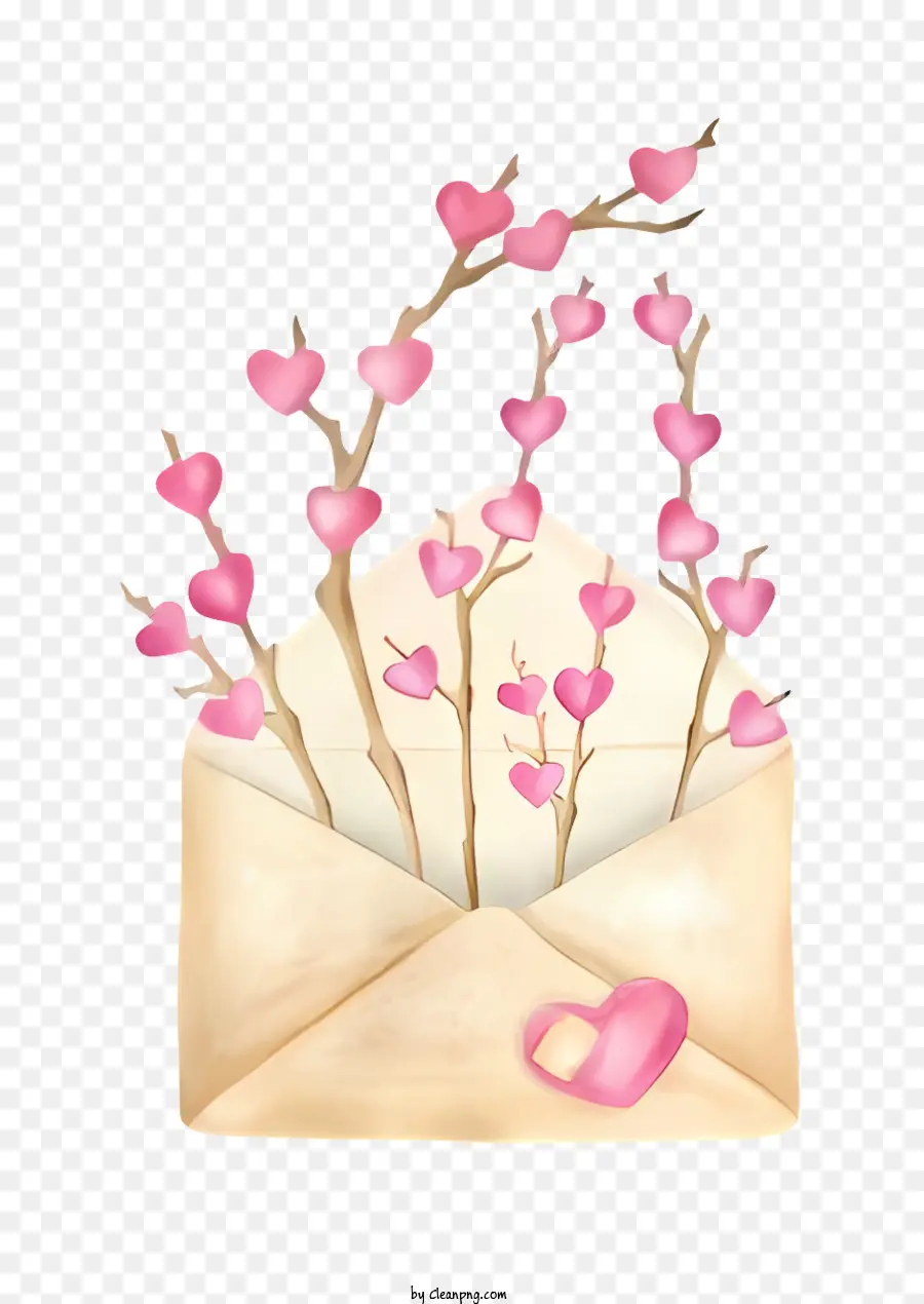 Mail，Coeur Rose PNG