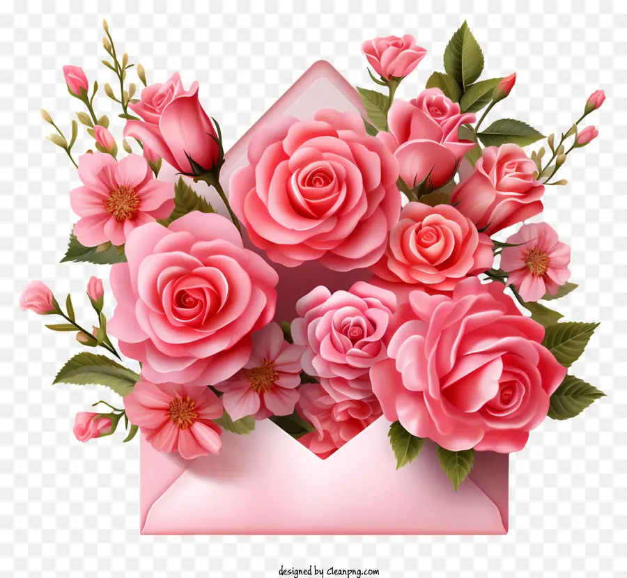 Enveloppe，Les Roses Roses PNG