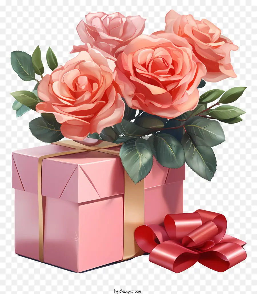 Coffret Cadeau，Roses Roses PNG