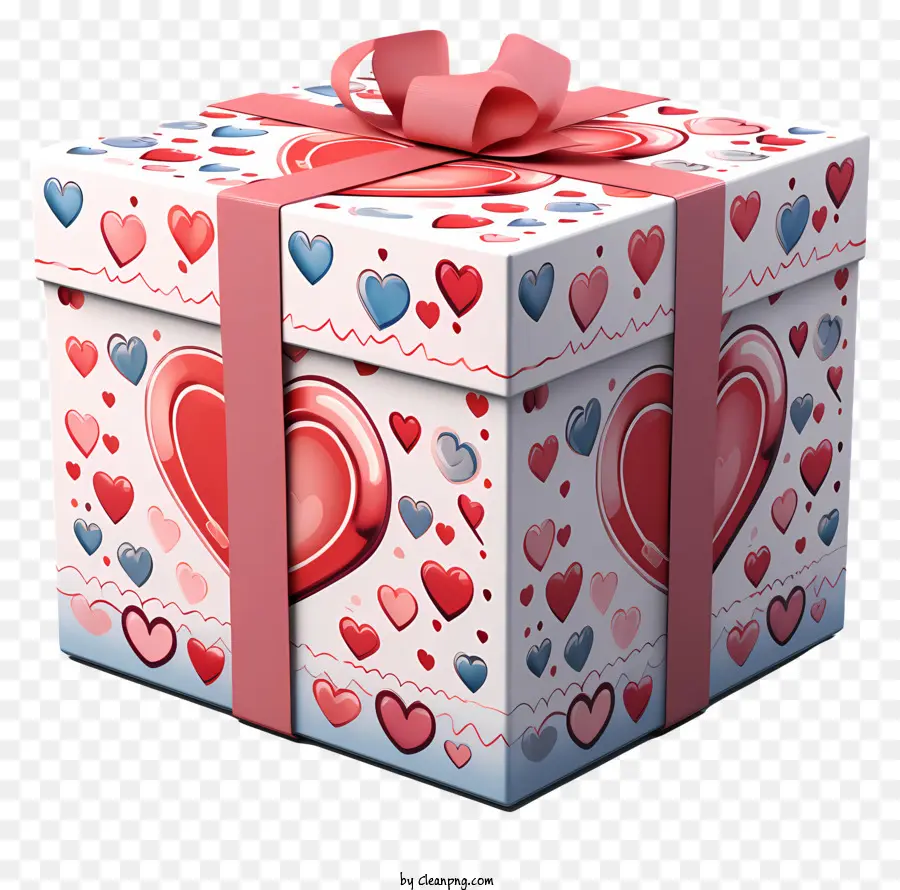 Boîte Cadeau，Coeurs PNG