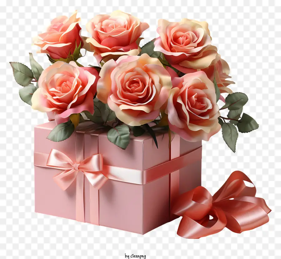 Coffret Cadeau，Bouquet De Fleurs PNG