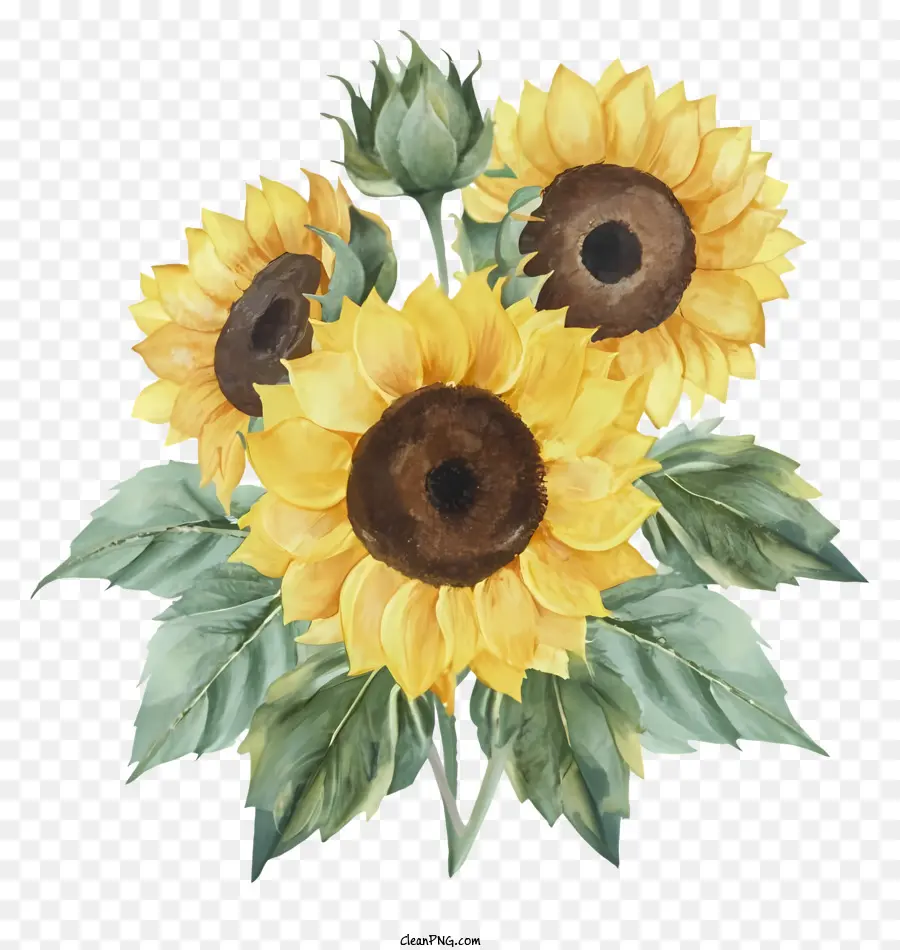 Dessin Animé，Tournesols PNG