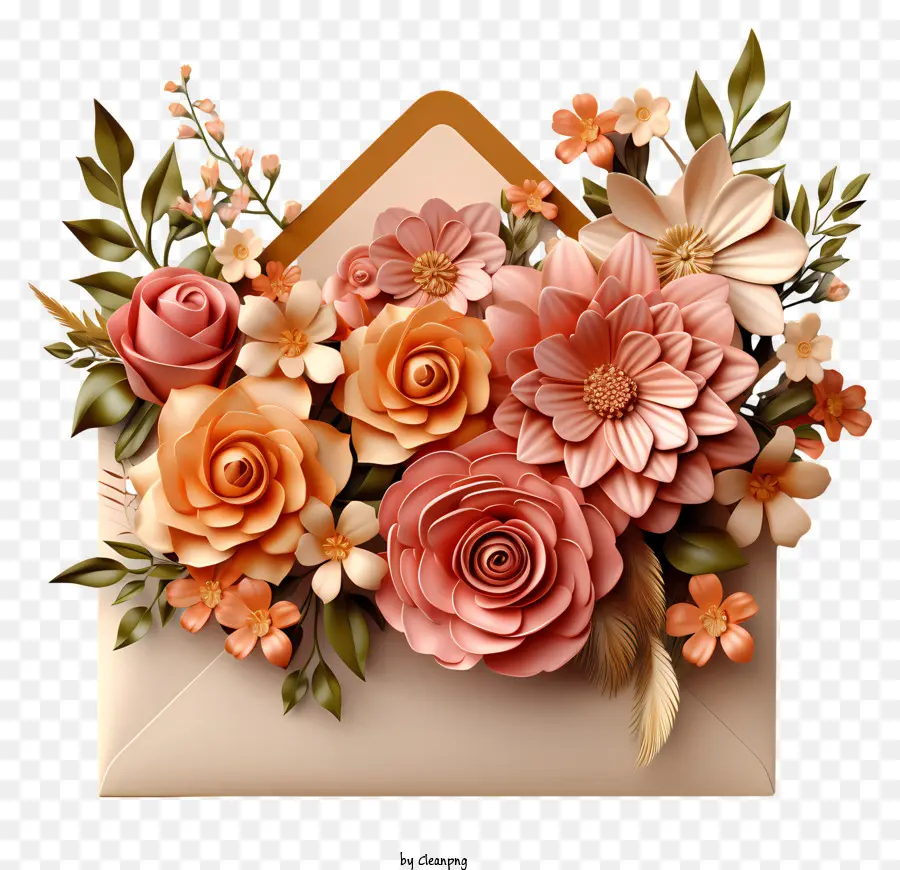 Enveloppe，Fleurs PNG