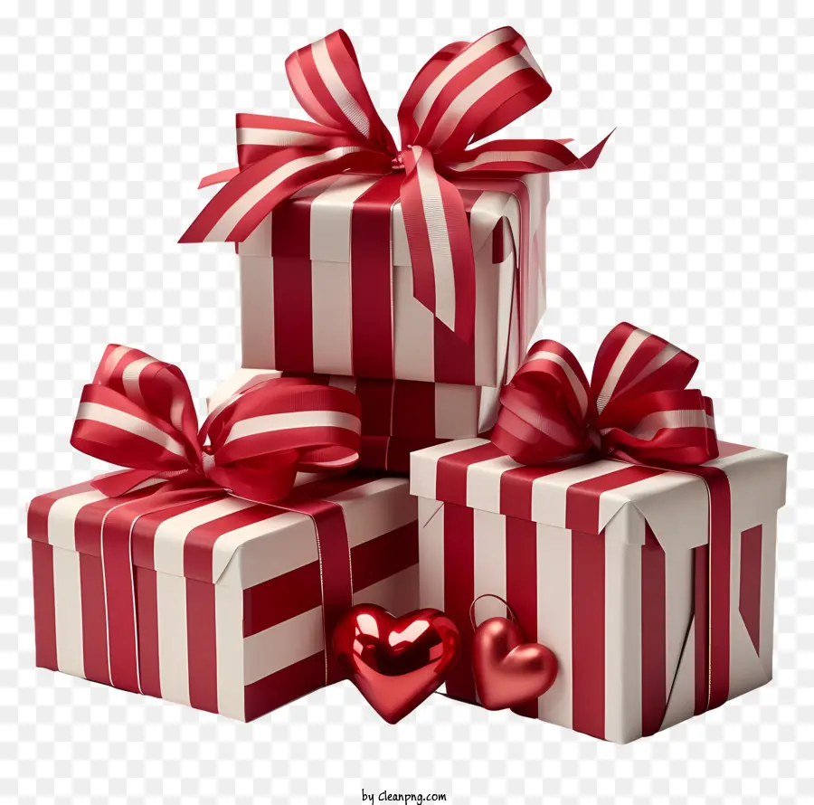Boîte Cadeau，Boîtes à Rayures Rouges Et Blanches PNG