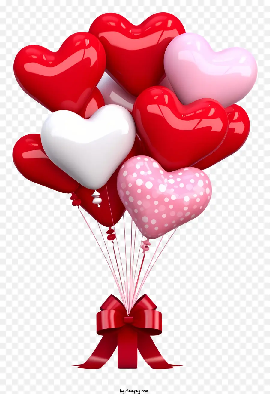 Ballon Cadeau Mignon De La Saint Valentin，Coeurs PNG