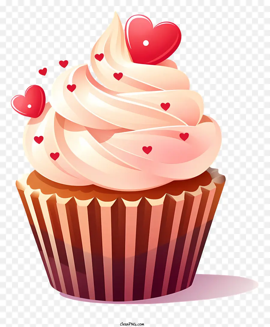 Cupcake，Cœurs Rouges PNG