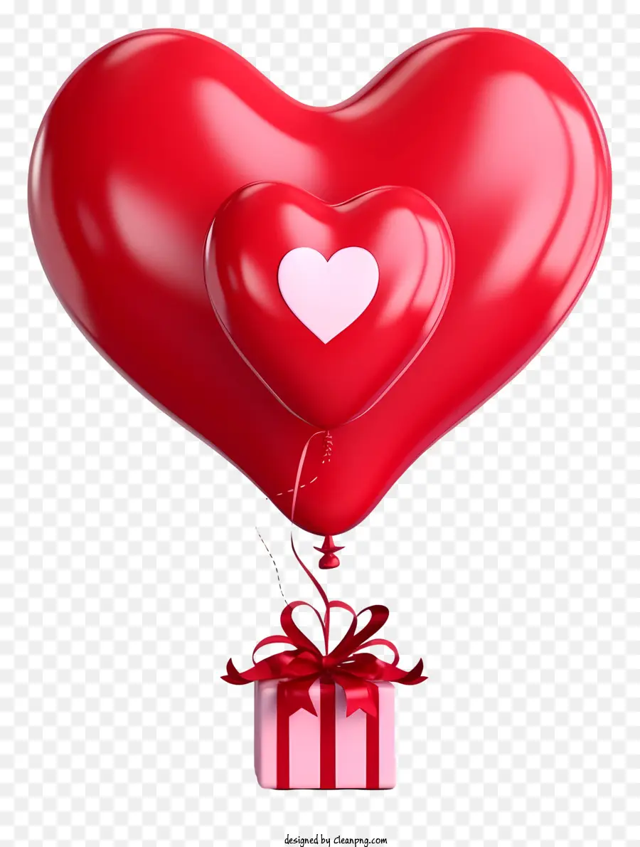 Ballon Cadeau Réaliste Pour La Saint Valentin，Ballon Coeur Rouge PNG